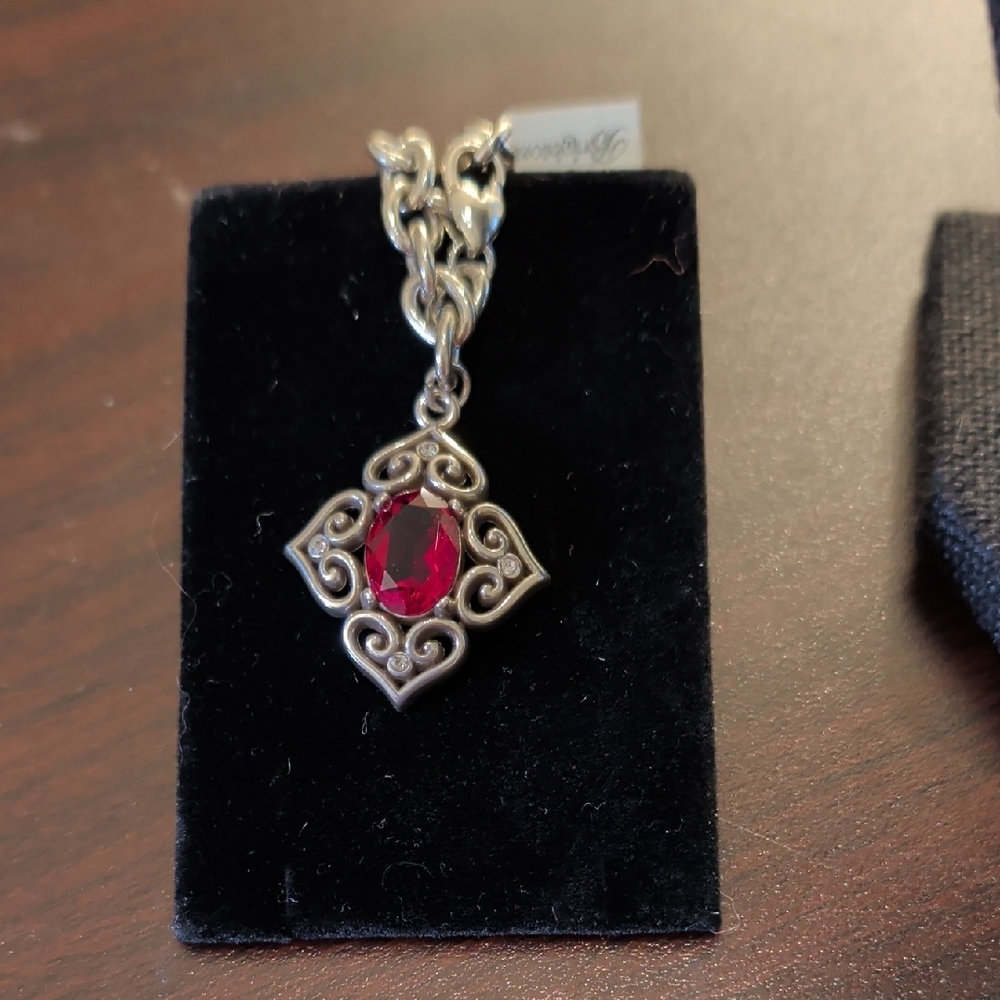 Brighton Silver Necklace Set with Deep Red Accents - Picture 3 of 8